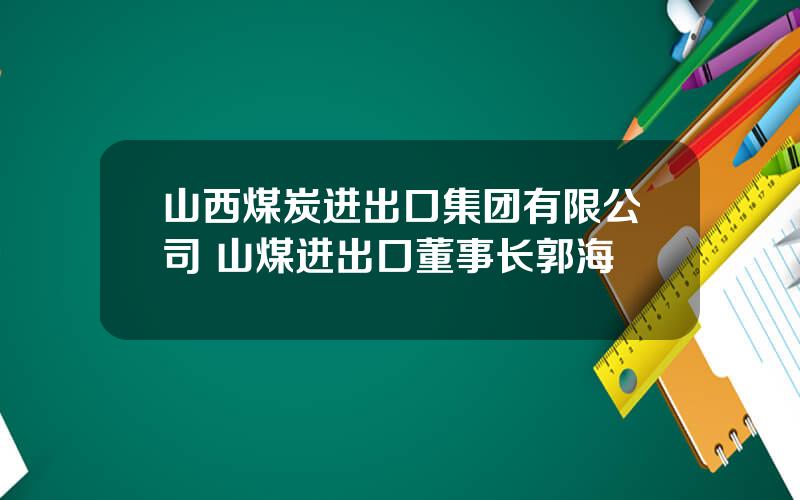 山西煤炭进出口集团有限公司 山煤进出口董事长郭海